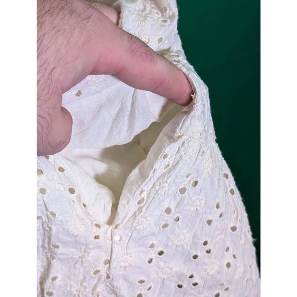 Vizio Cream Lace Short Sleeve V-Neck Dress Women's Medium - Picture 4 of 7